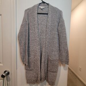 Cozy Gray Long Cardigan Sweater
